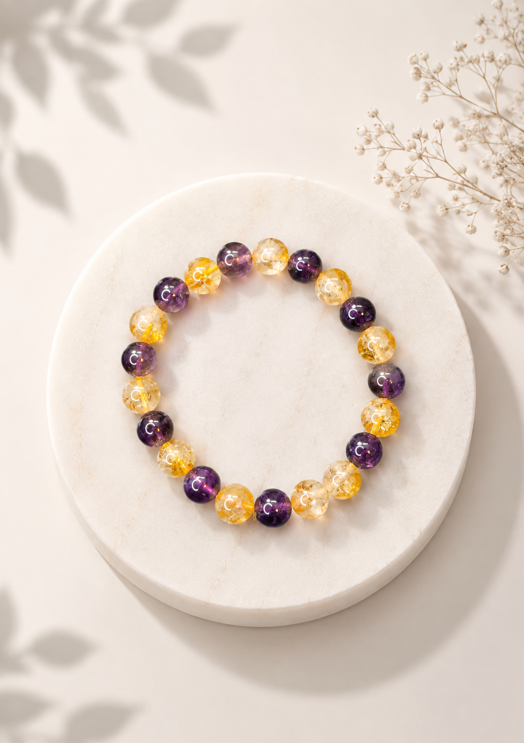 Citrine And Amethyst Bracelet